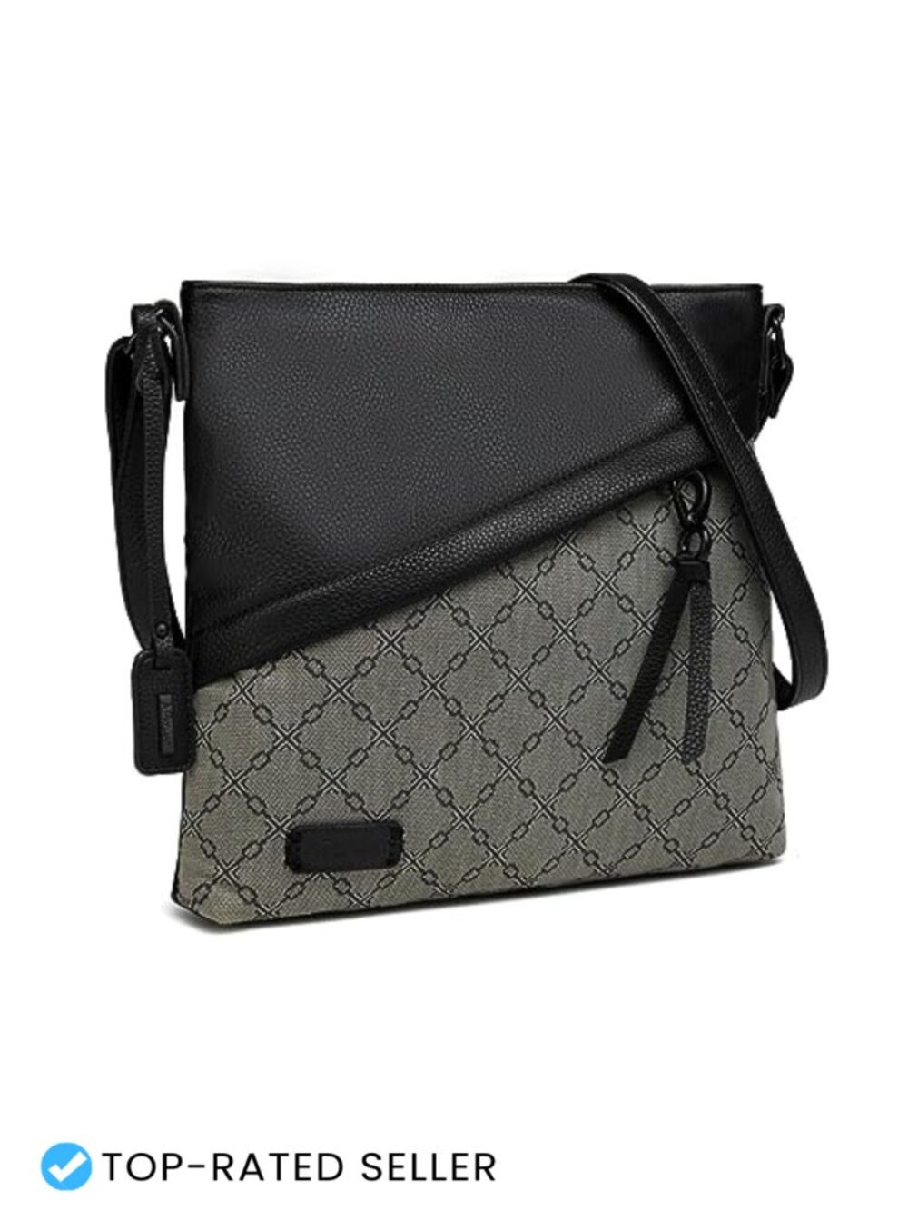 Medium Crossbody Bag Multi Pockets Vegan Leather Shoulder Handbag